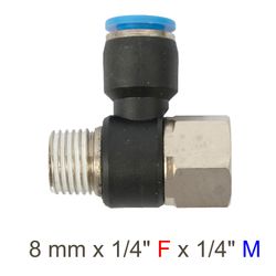 Pu Hose Fitting Tee 8mm X 1/4'f X 1/4'm